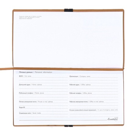 The weekly dated 2025, Escalada, 175 x 95 mm, soft cover with artificial leather, 64 sheets, pancake embossing, block 70, beige-7