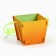 Wooden Kashpo 10 × 10.5 × 9 cm Raphael "September 1", handle ribbon, gradient yellow orange