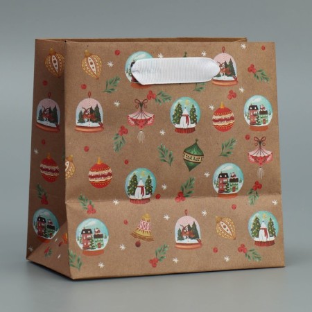 Craft square “Bear”, 14 x 14 x 9 cm, New Year-2