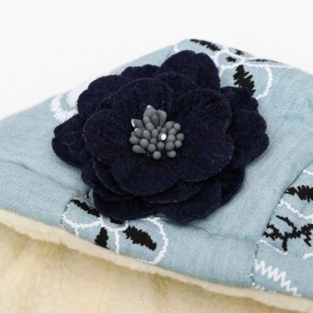 Jacket for dogs with flowers, s (DS 20 cm, ok 23 cm, og 32 cm), blue-11