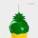 A plastic glass with a tube and a lid of the pineapple, 450 ml, yellow color