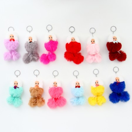 Soft toy "Doll" on a key fob, 14 cm, color mix-2