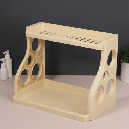 Organizer for storage, 2 sections, 39 × 24.5 × 30.5 cm, beige color-1