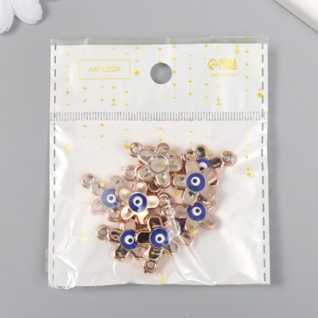 Decor for creativity plastic for metal "Flower from the evil eye" gold 1.8x0.3x2.1 cm-3