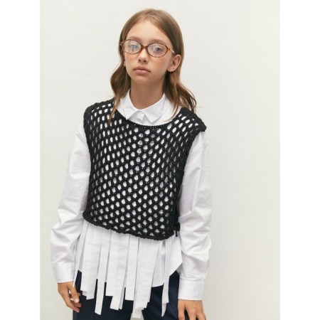 Knitted children's vests Amarobaby Mesh, height 128 cm, black color-8