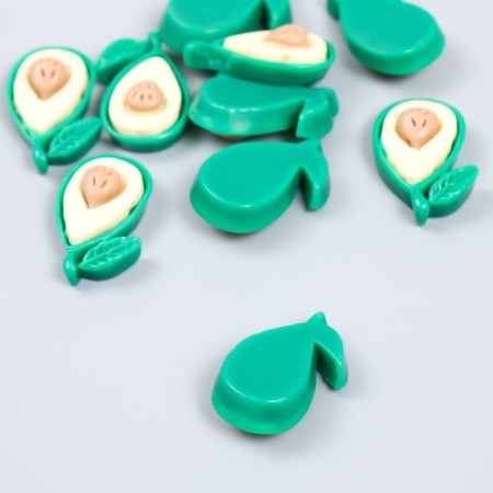 Decor for creativity plastic "Half of the avocado with a leaf" set 10 pcs 3x1.9 cm-1