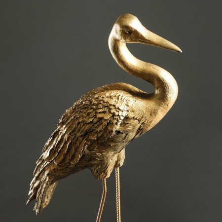 Figure "Stork" black gold, 90x27x13cm-1