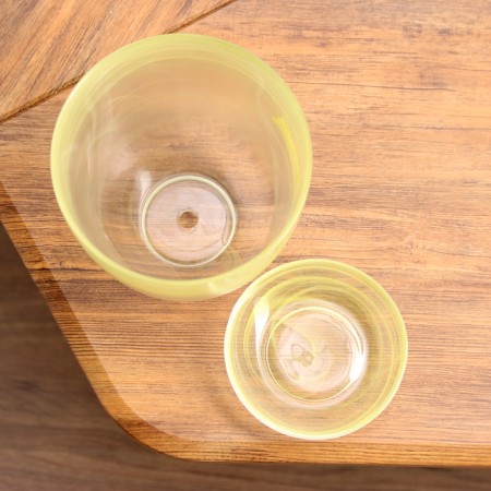 Flower pot with pallet No. 3 "Aleb" yellow, 1 liter-3