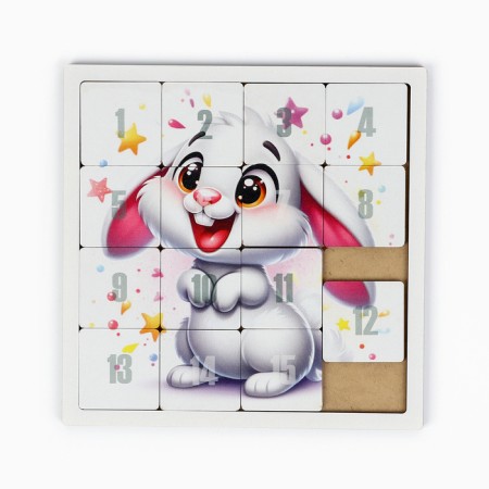 Puzzle "Fifteen. Animals", logical board game, set 3 pcs, 22 x 22 cm-3
