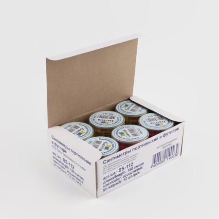 Centimeter tape in a case, 150 cm, color mix-8