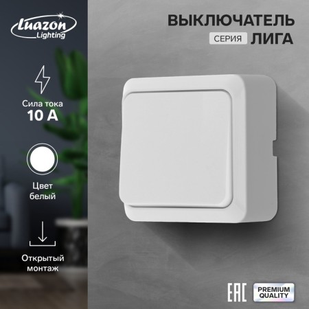Luazon Lighting "League" switch, 10 A, 1 key, invoice, white