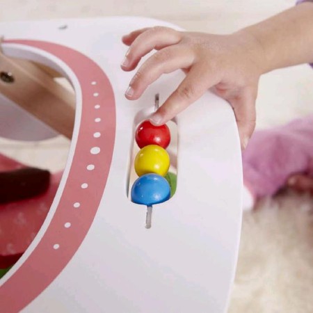 Walking stroller for Hape dolls, wooden-4