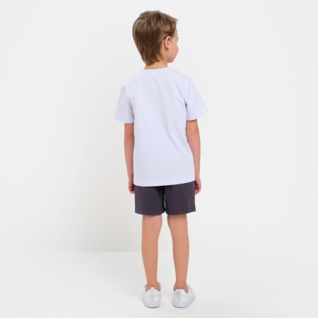 Set for a boy (T -shirt, shorts) minku white color/graphite, height 140-2