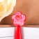 Handle Blue Blue Paste, plastic with flower "Happy holiday 8"