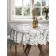 The tablecloth "Black and white tropics", round, Saten, d = 150 cm
