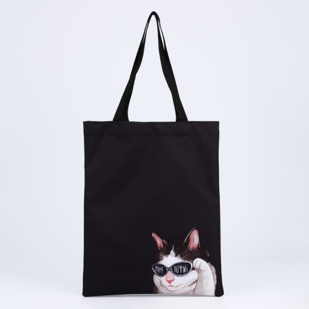 Shoper bag without fastening, black color-1