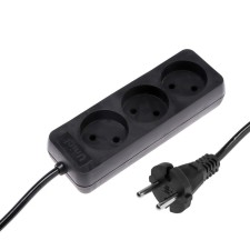 Excumber Uniel Standart, 3 sockets, 7 m, 10 a, 2500 watts, without salary, black