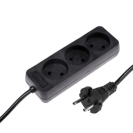 Excumber Uniel Standart, 3 sockets, 7 m, 10 a, 2500 watts, without salary, black
