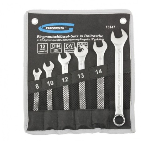 A set of GROSS keys combined 8-17 mm, 6 pcs., CRV, cold stamp