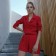 Women's shorts minku: love, red color, rr 44
