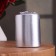 Candle - paraffin, varnished, silver metallic cylinder, 5.6 × 8 cm