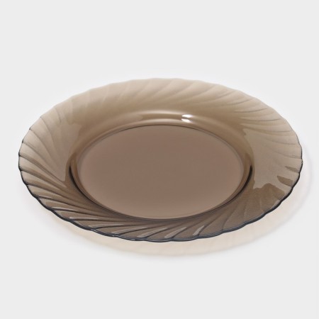 Dining glass "Ocean", D = 24.5 cm, brown color