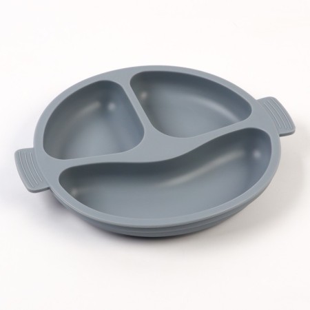 Set for feeding: bib, plate 2pcs, glass, devices, m & b, gray-7