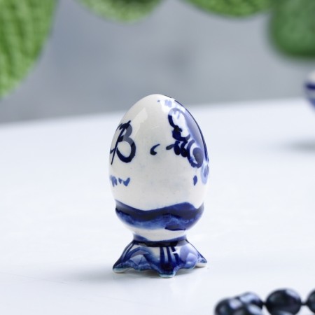 Souvenir "Egg", 6.5 cm, gzhel, small-1