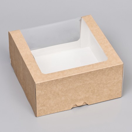 Confectionery packaging with a window, craft, 21 x 21 x 10 cm-1