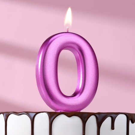 Candle for the Cake "European Giant", number 0, 7 cm, purple metallic