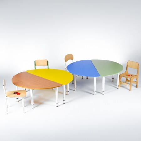 Table semicircle growing Gr.0-3 on a metal frame, BAV BAVAR BAY BAY-3