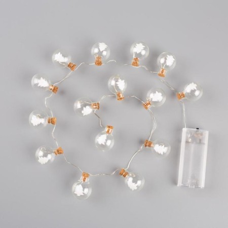 Garland “thread” 1.6 m with nozzles “Balls with a Christmas tree”, IP20, silver thread, 15 LED, glow of multi, AAX2-5