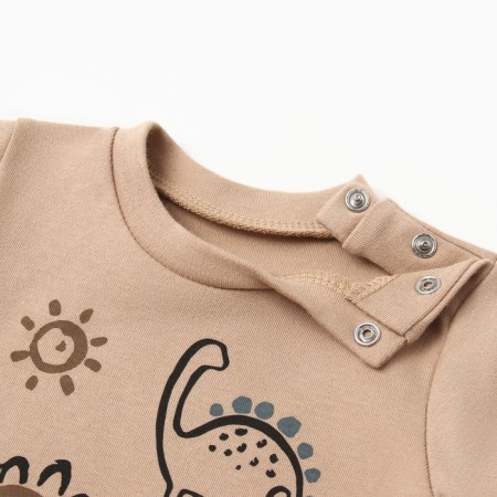 Costume: T-shirt and shorts crumb I Dino, height 80-86 cm, beige/gray-1