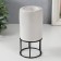 Ceramics candlestick, metal on 1 candle "column" white with black 7.4x7.4x15.3 cm