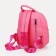 A backpack with a zipper, 5 outer pockets, pink color