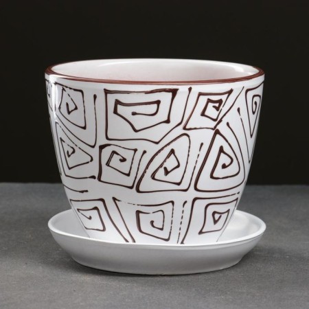 Pot floral abstraction white 1 l-1