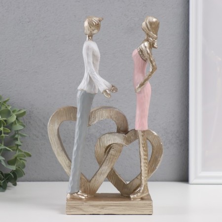 Polystone souvenir "Double Heart in love" 16x7x26.5 cm