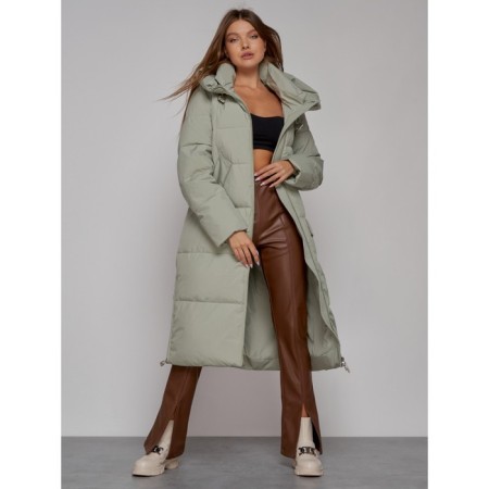 Coat insulated winter female, size 42, green color-10