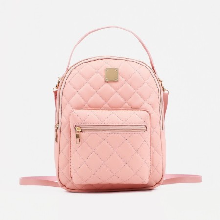 Ryukzak-Mini made of artificial leather with lightning, 1 pocket, pink color