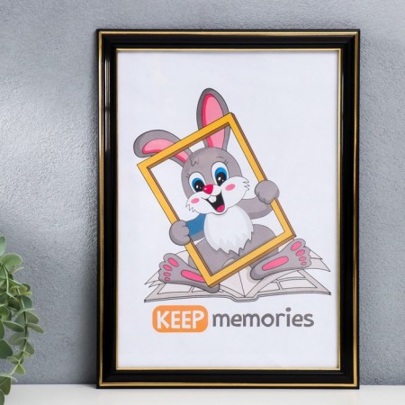 Photo frame plastic 21x30 cm black (289)-4