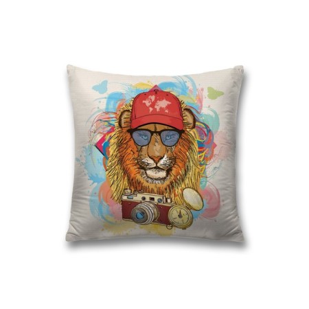 Decorative pillowcase "Stylish lion", on lightning, size 45x45 cm
