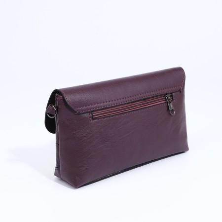 Magneta bag, long belt, purple color-2