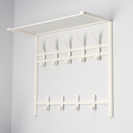 A hanger with a shelf of the 2-tier “Toronto 22”, 67 × 27 × 58.5 cm, white color-7