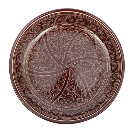 Largan Rishtan ceramics "Patterns", 25 cm, brown-1