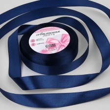 Satin tape, 20 mm × 23 ± 1 m, color dark blue No. 38
