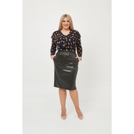 Female skirt, size 56, black color-1