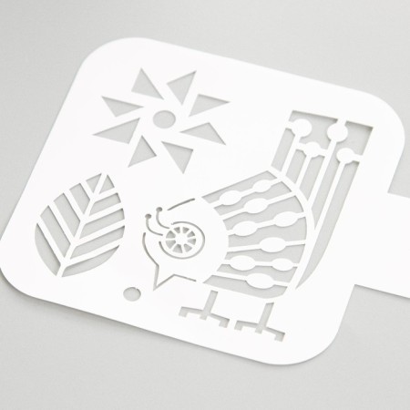 Plastic stencil "Bird" 9x9 cm-2