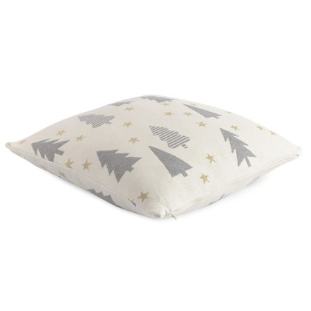 Knitted pillow with New Year's pattern Magic Forest New Year Essential, size 45x45 cm-2