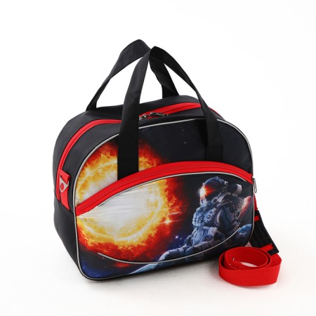 Lightning suitcase, road bag, set 2 in 1, black/red color-9