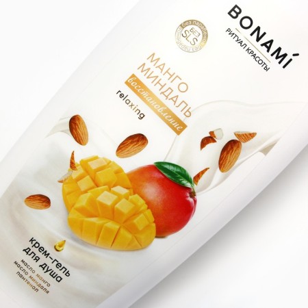 Гель для душа, восстановление, 750 мл, аромат манго и миндаля, BONAMI-3